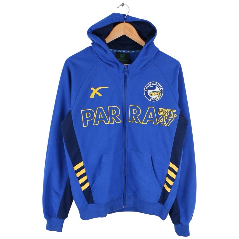 NRL Parramatta Eels Hoodie Jacket Rugby Full Zip Blue Mens Size Small
